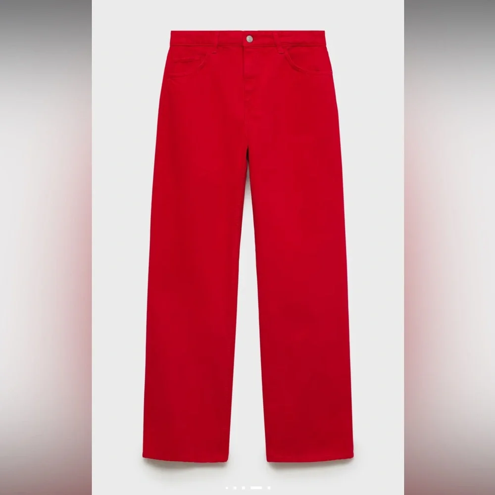 Red High Rise Jeans - Picture 4 of 4